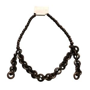 Target Brown Statement Necklace Wood Look Chain